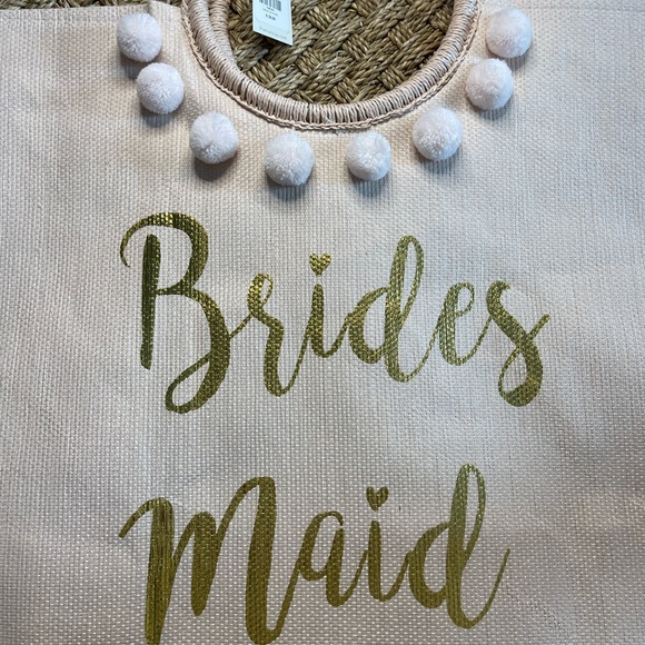 🩵NWT SHIRALEAH MIA "BRIDESMAID" BRIDAL TOTE, BLUSH - Picture 4 of 4